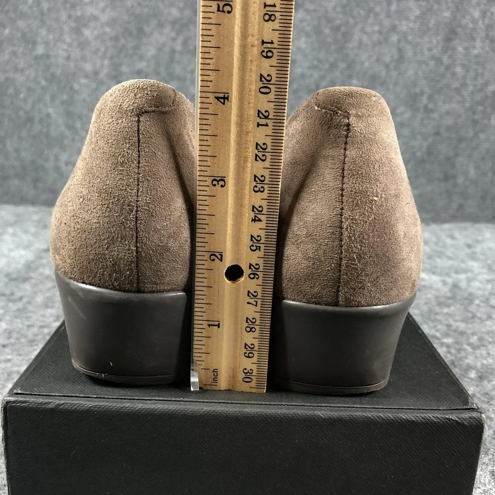 Earth Brushcherry Shoes Womens Size 9.5B Dark Taupe Leather Flower Wedge Comfort